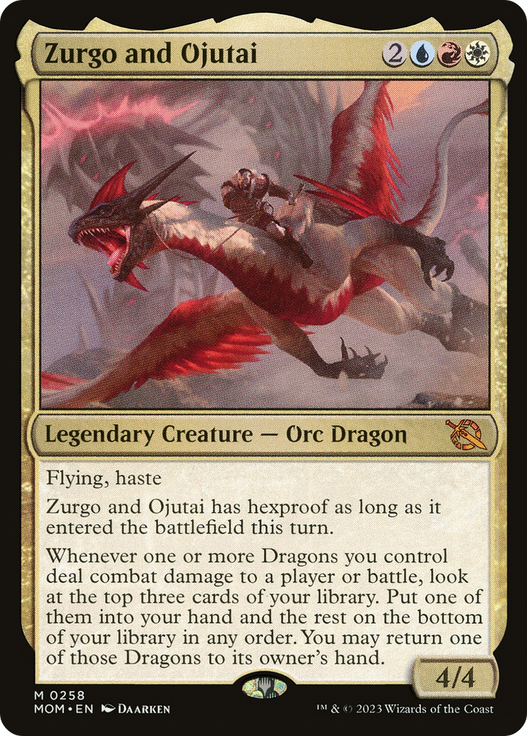 Zurgo and Ojutai - Mythic Legendary Creature — Orc Dragon card from March of the Machine