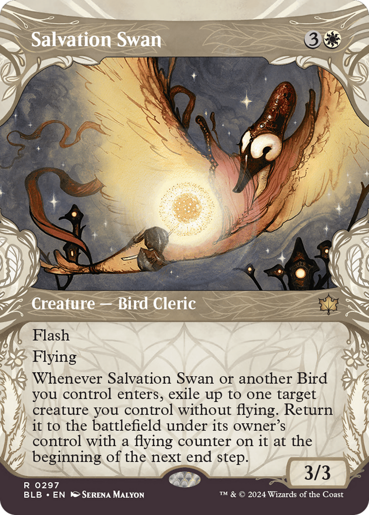 Salvation Swan - Rare Creature — Bird Cleric card from Bloomburrow
