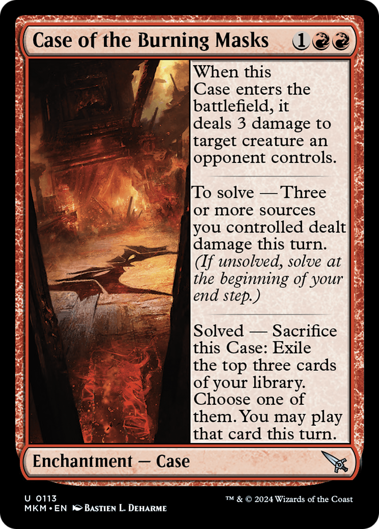 Case of the Burning Masks - Uncommon Enchantment — Case card from Murders at Karlov Manor