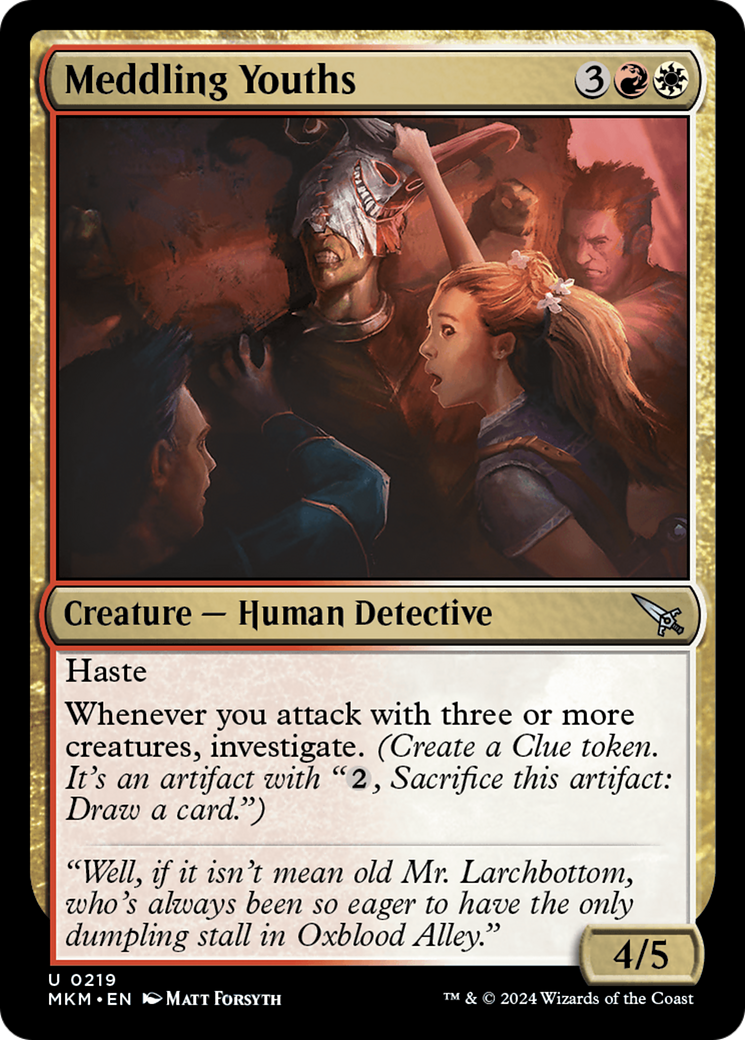 Meddling Youths - Uncommon Creature — Human Detective card from Murders at Karlov Manor