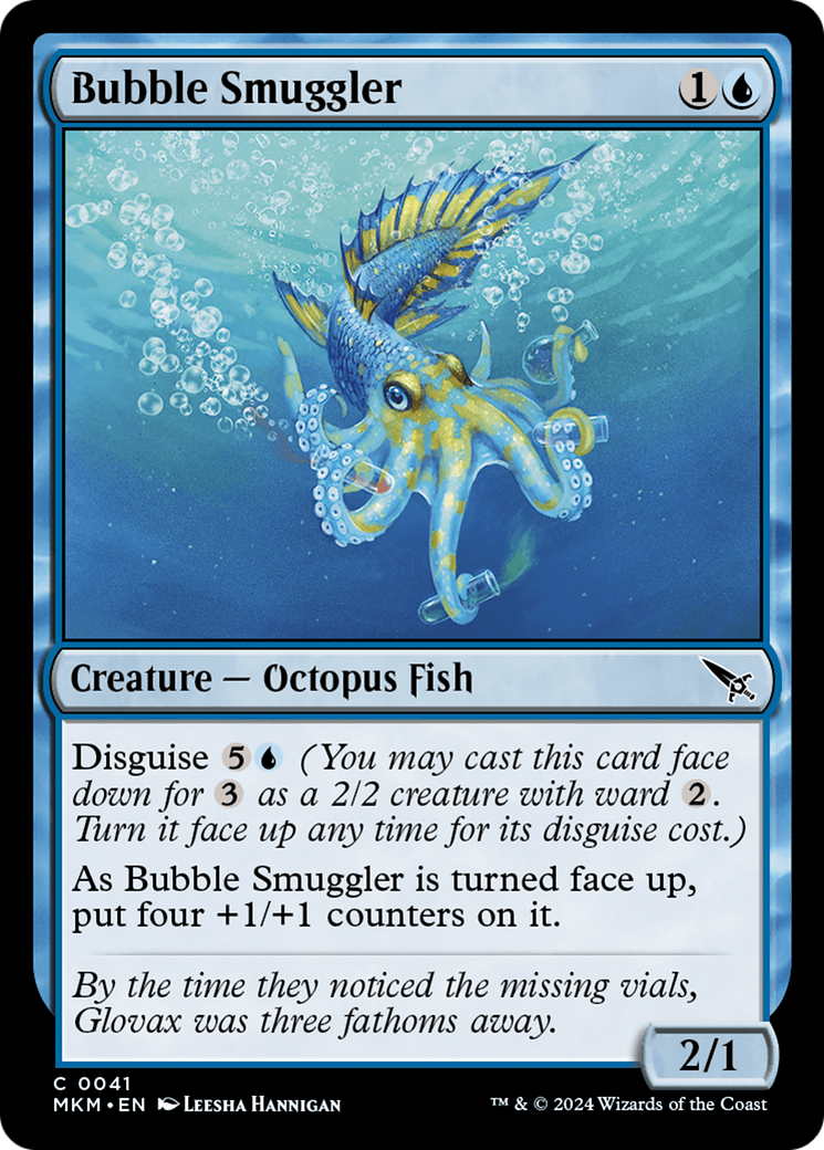 Bubble Smuggler - Common Creature — Octopus Fish card from Murders at Karlov Manor