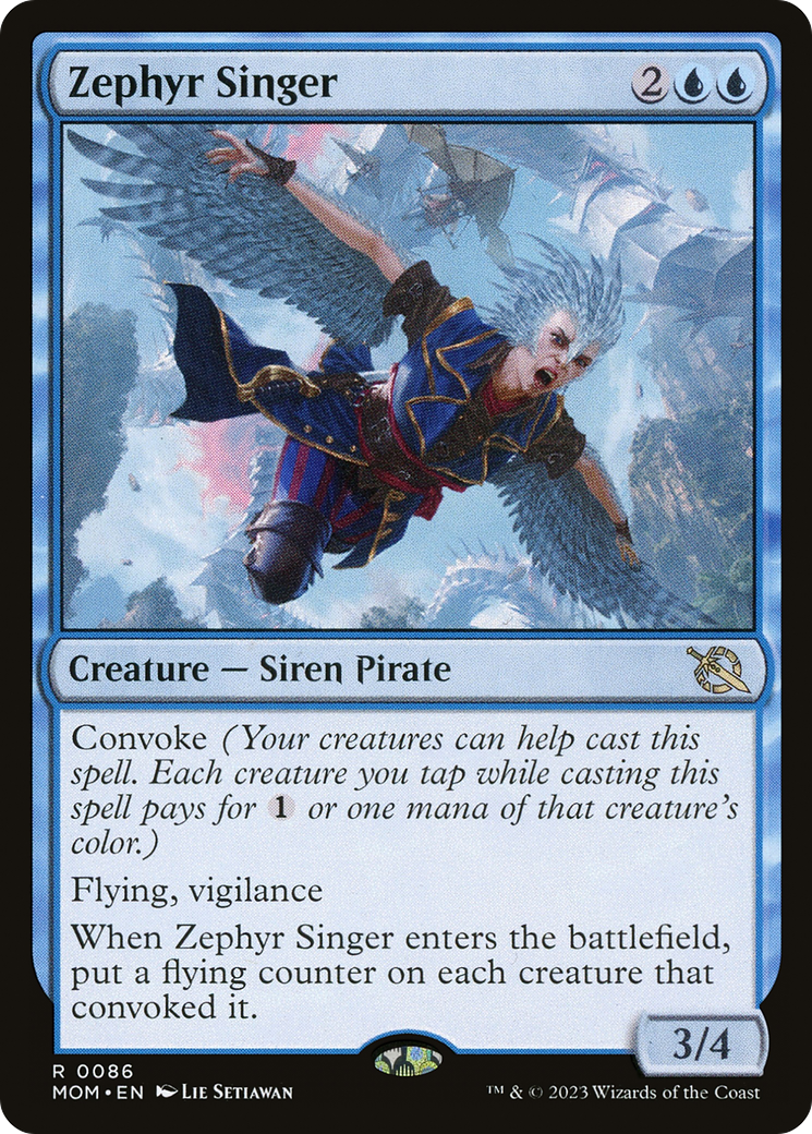 Zephyr Singer - Rare Creature — Siren Pirate card from March of the Machine