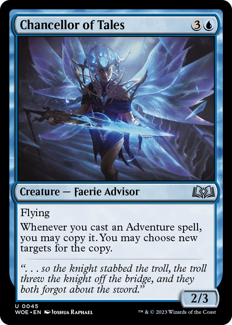 Chancellor of Tales - Uncommon Creature — Faerie Advisor card from Wilds of Eldraine