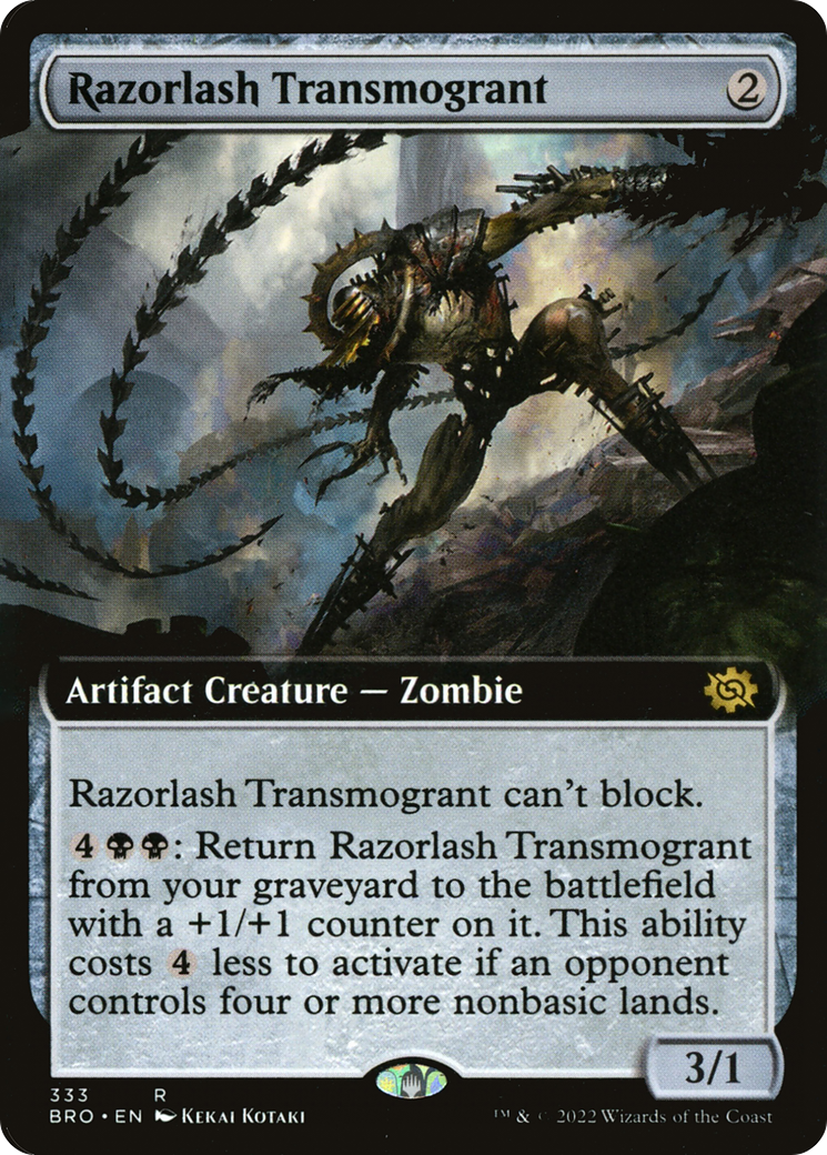 Razorlash Transmogrant - Rare Artifact Creature — Zombie card from The Brothers' War