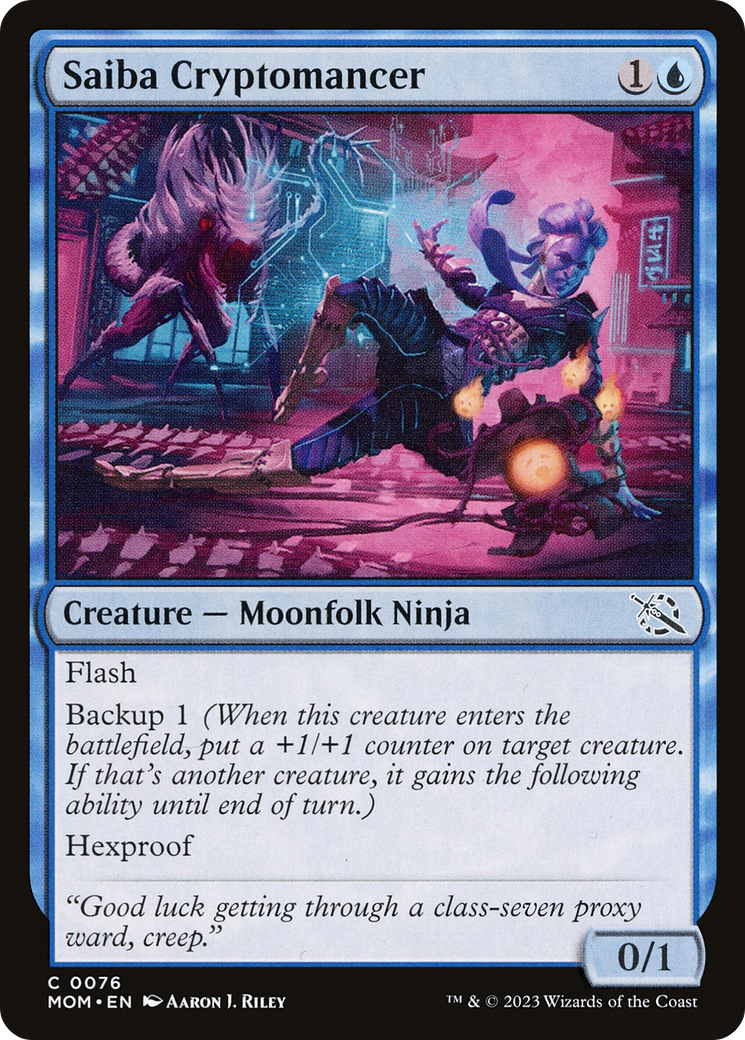 Saiba Cryptomancer - Common Creature — Moonfolk Ninja card from March of the Machine