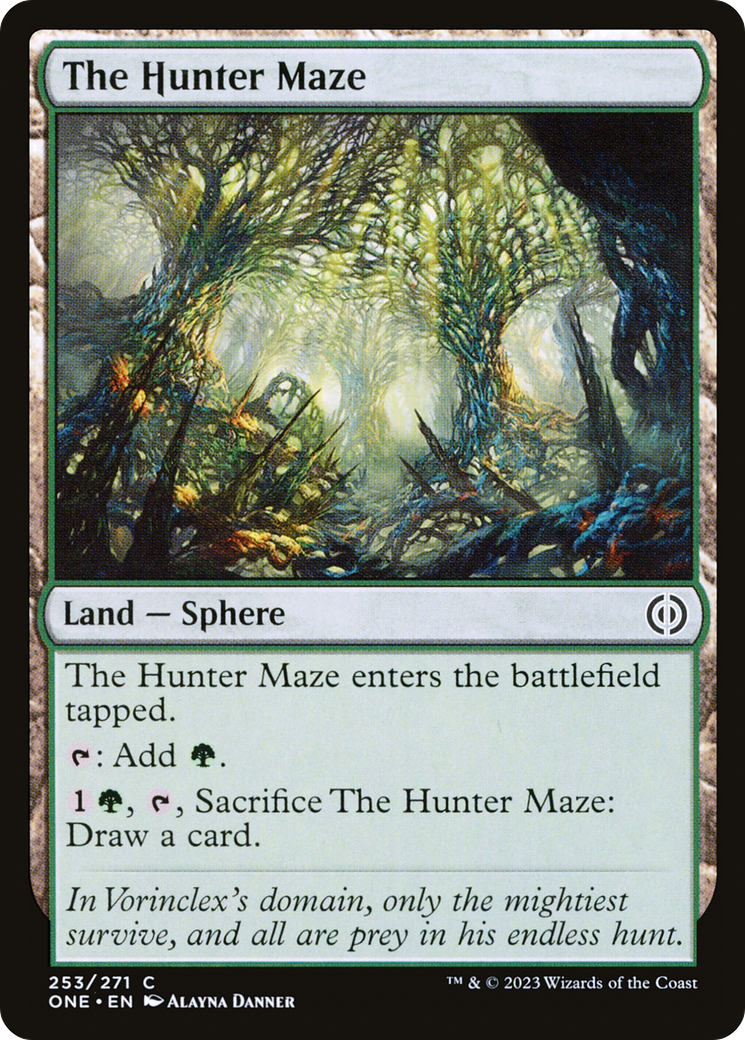 The Hunter Maze - Common Land — Sphere card from Phyrexia: All Will Be One