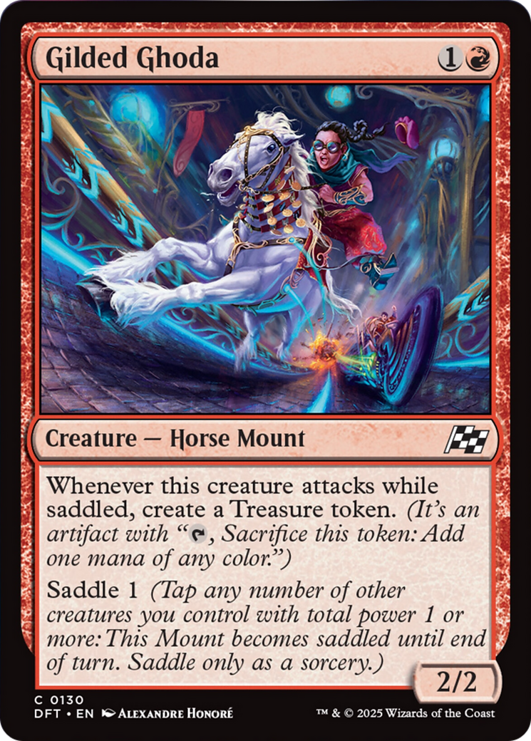 Gilded Ghoda - Common Creature — Horse Mount card from Aetherdrift
