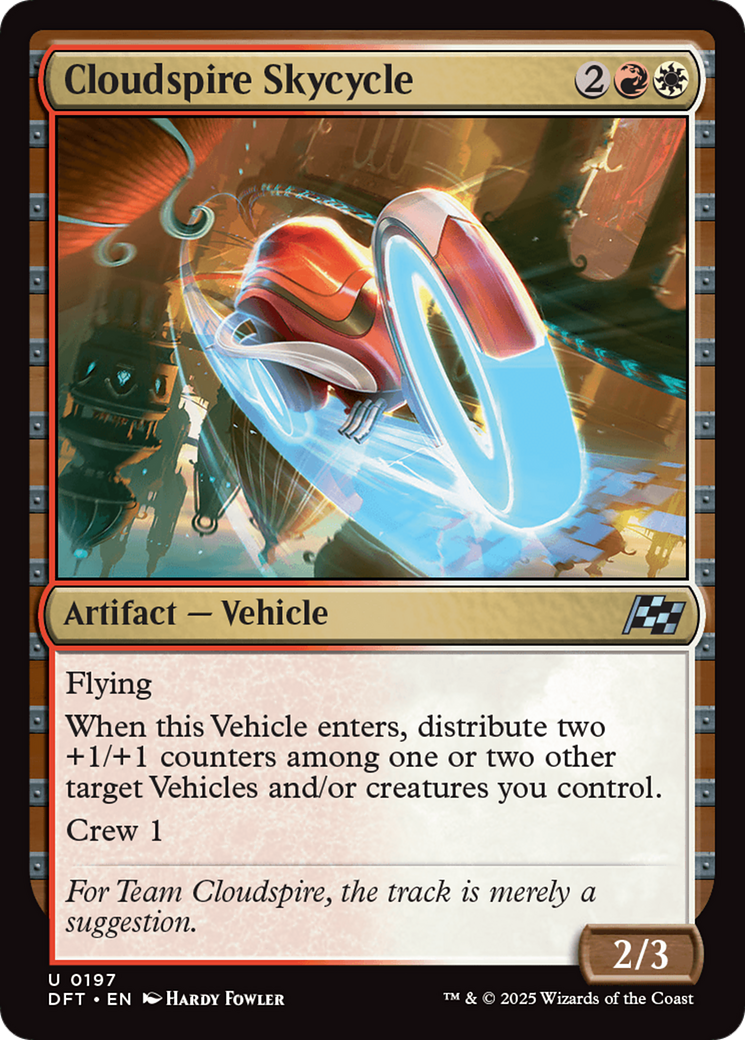 Cloudspire Skycycle - Uncommon Artifact — Vehicle card from Aetherdrift