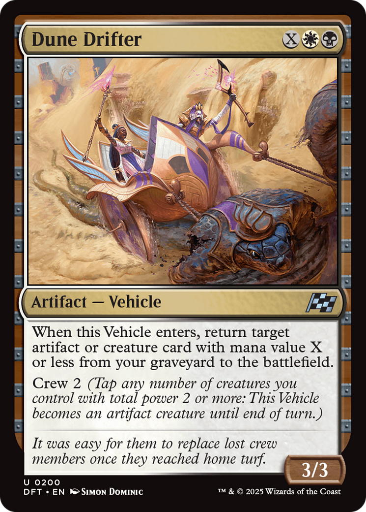 Dune Drifter - Uncommon Artifact — Vehicle card from Aetherdrift