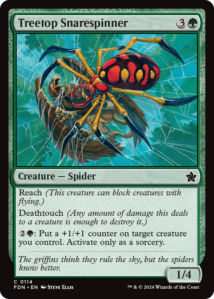 Treetop Snarespinner - Common Creature — Spider card from Foundations