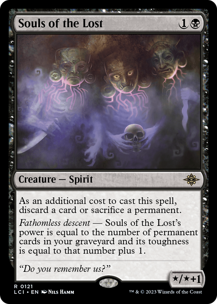 Souls of the Lost - Rare Creature — Spirit card from The Lost Caverns of Ixalan