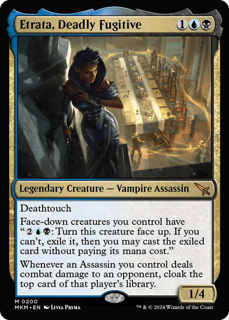 Etrata, Deadly Fugitive - Mythic Legendary Creature — Vampire Assassin card from Murders at Karlov Manor