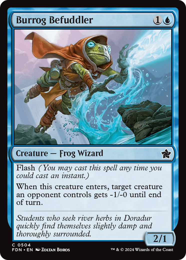 Burrog Befuddler - Common Creature — Frog Wizard card from Foundations