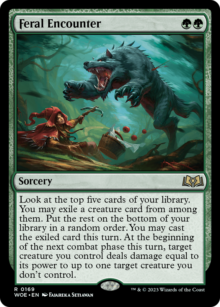Feral Encounter - Rare Sorcery card from Wilds of Eldraine