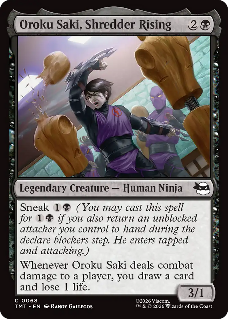 Oroku Saki, Shredder Rising - Common Legendary Creature — Human Ninja card from Teenage Mutant Ninja Turtles