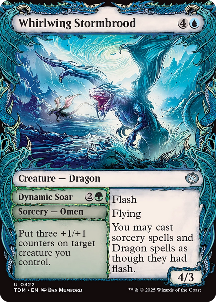 Whirlwing Stormbrood // Dynamic Soar - Uncommon Creature — Dragon card from Tarkir: Dragonstorm