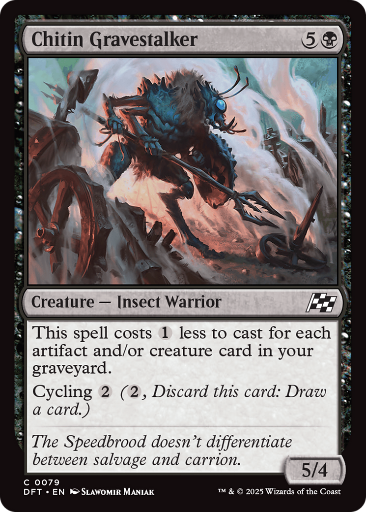 Chitin Gravestalker - Common Creature — Insect Warrior card from Aetherdrift
