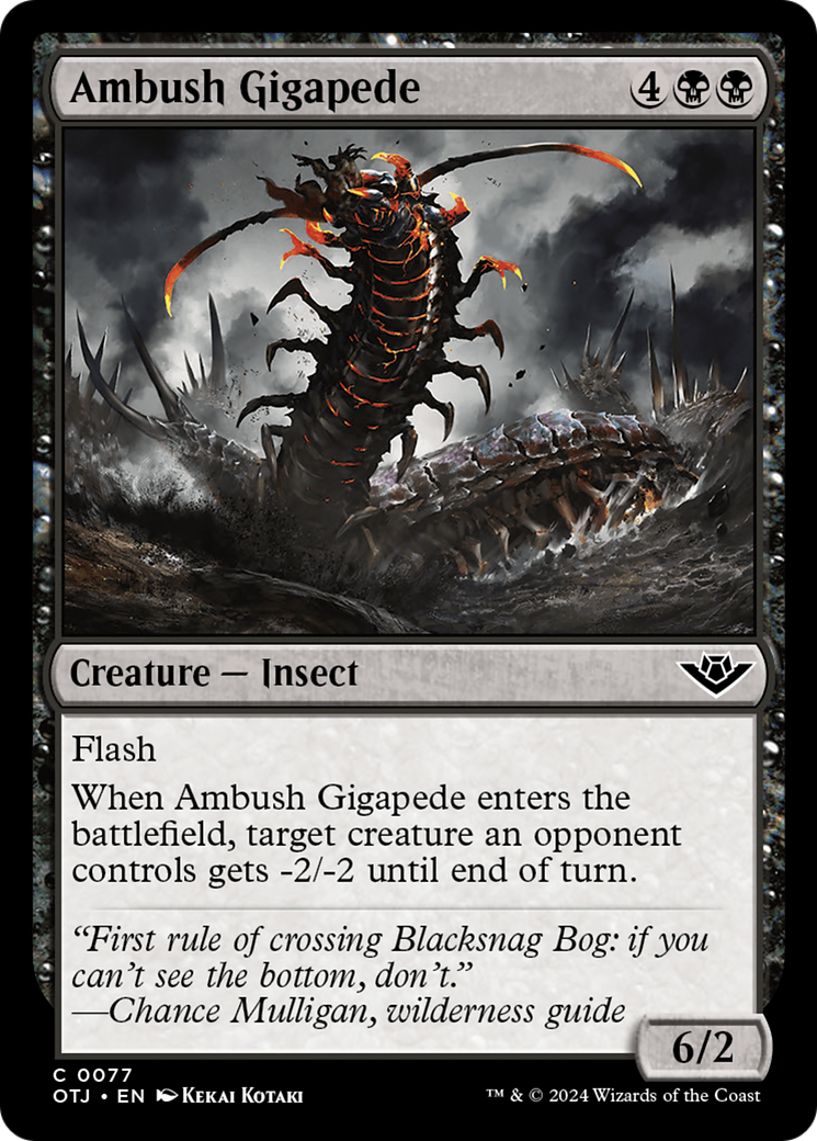 Ambush Gigapede - Common Creature — Insect card from Outlaws of Thunder Junction