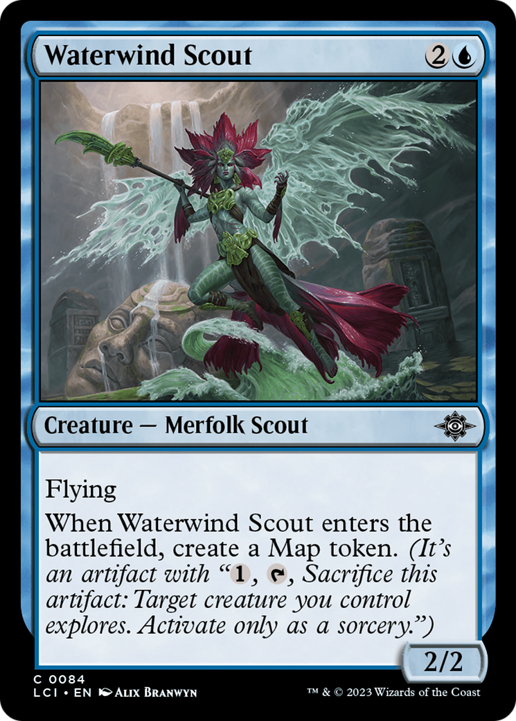 Waterwind Scout - Common Creature — Merfolk Scout card from The Lost Caverns of Ixalan