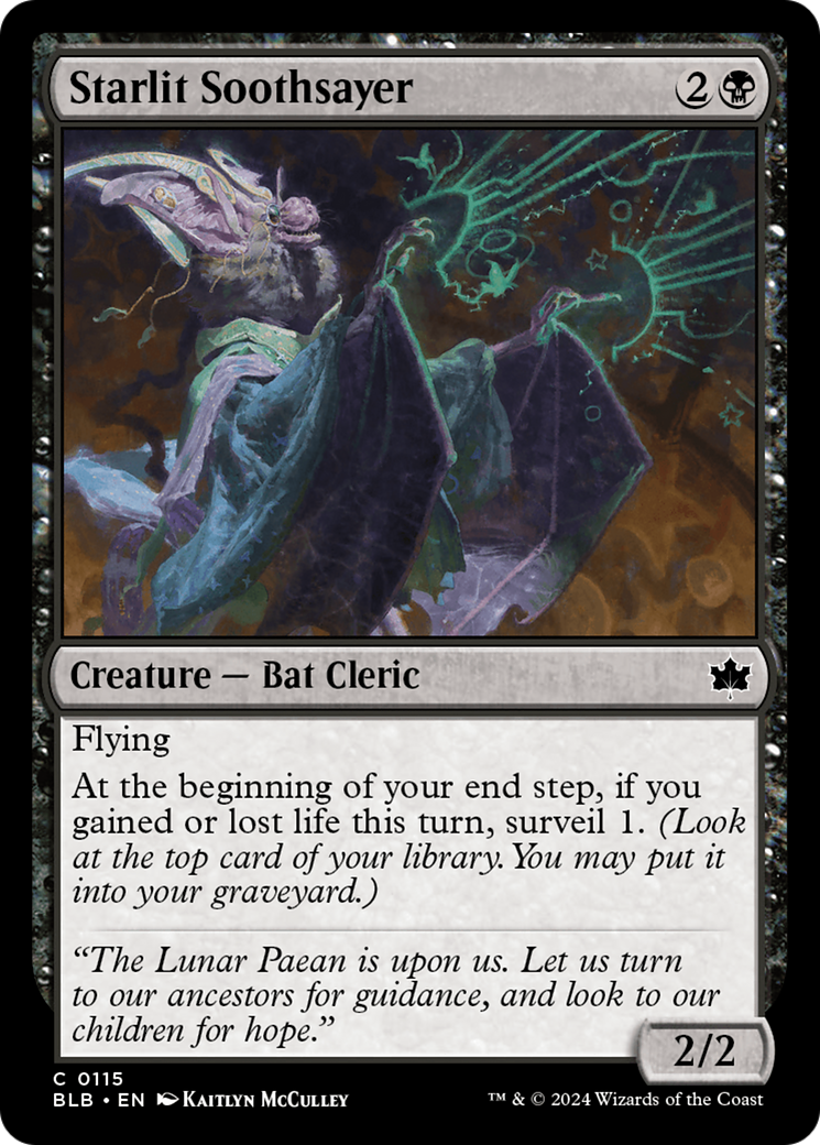 Starlit Soothsayer - Common Creature — Bat Cleric card from Bloomburrow
