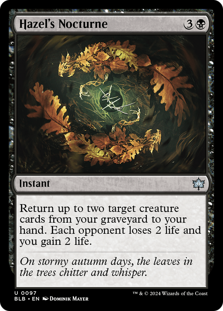 Hazel's Nocturne - Uncommon Instant card from Bloomburrow