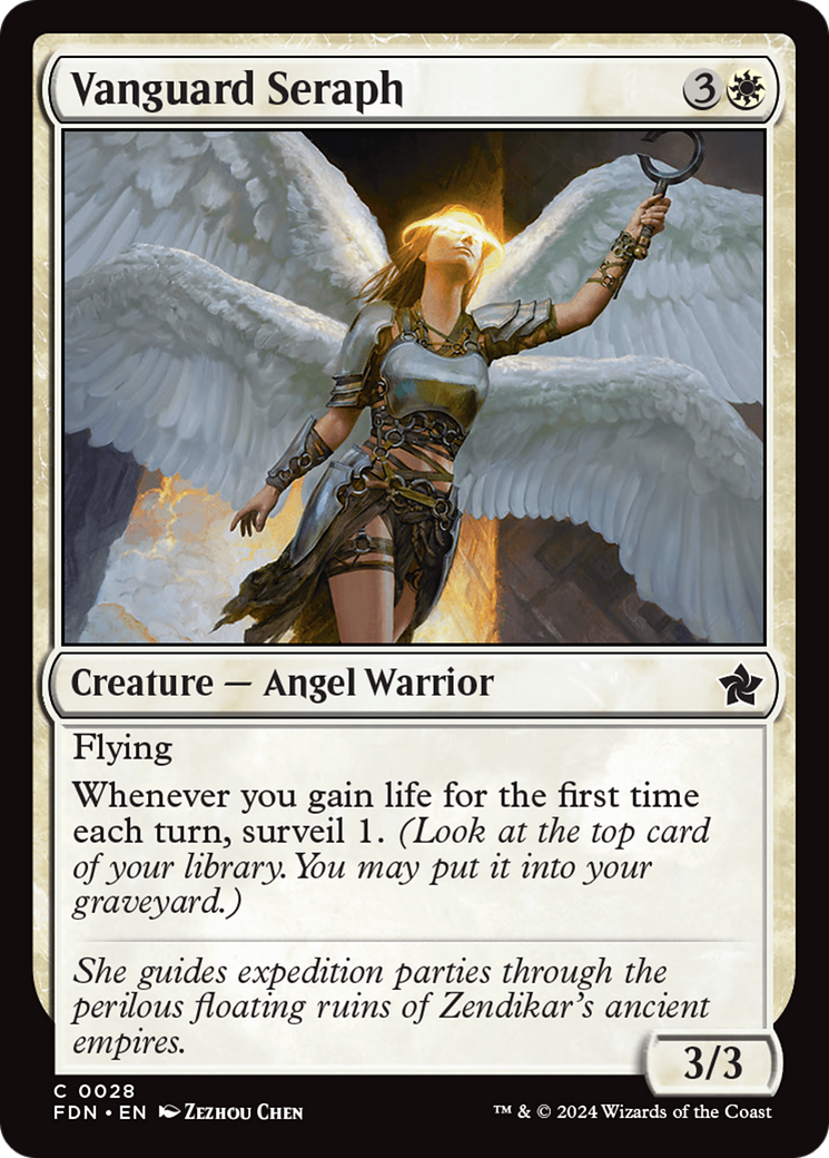 Vanguard Seraph - Common Creature — Angel Warrior card from Foundations