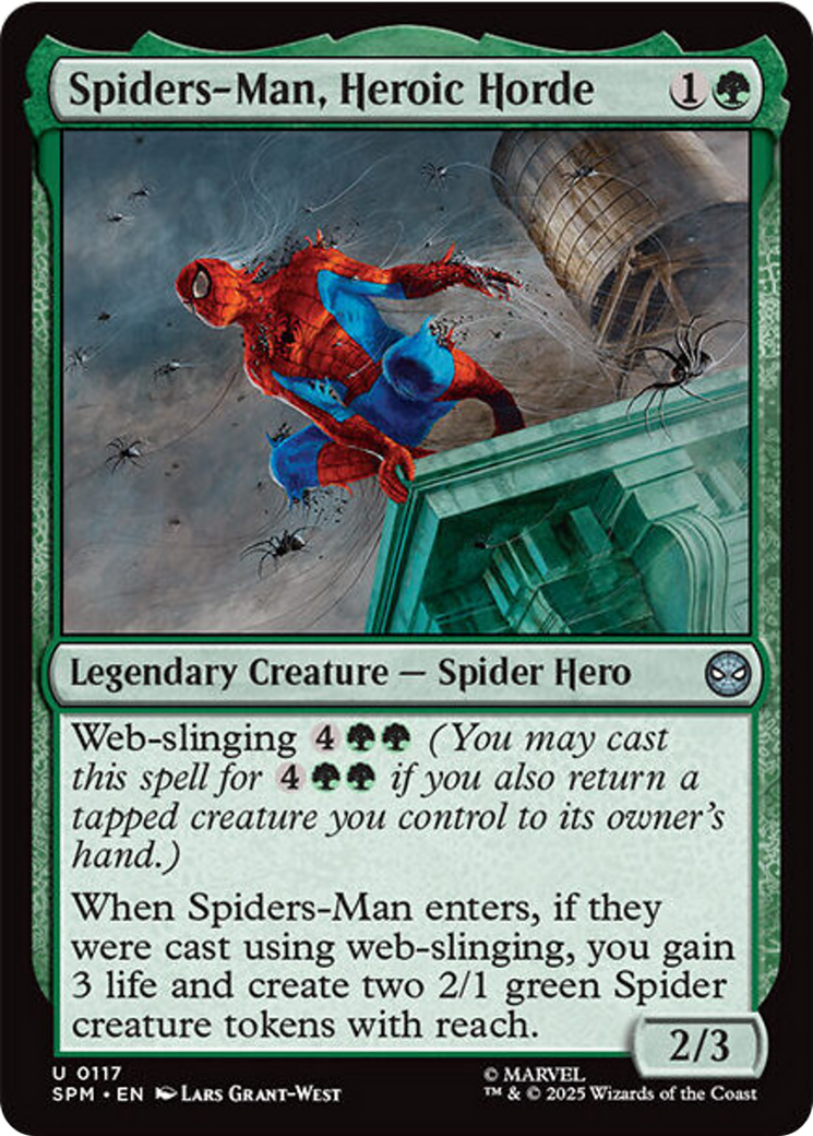 Spiders-Man, Heroic Horde - Uncommon Legendary Creature — Spider Hero card from Marvel's Spider-Man