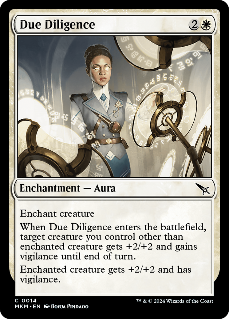Due Diligence - Common Enchantment — Aura card from Murders at Karlov Manor