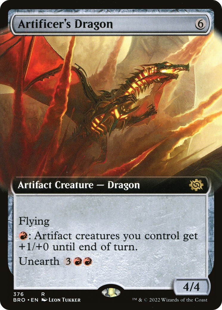 Artificer's Dragon - Rare Artifact Creature — Dragon card from The Brothers' War