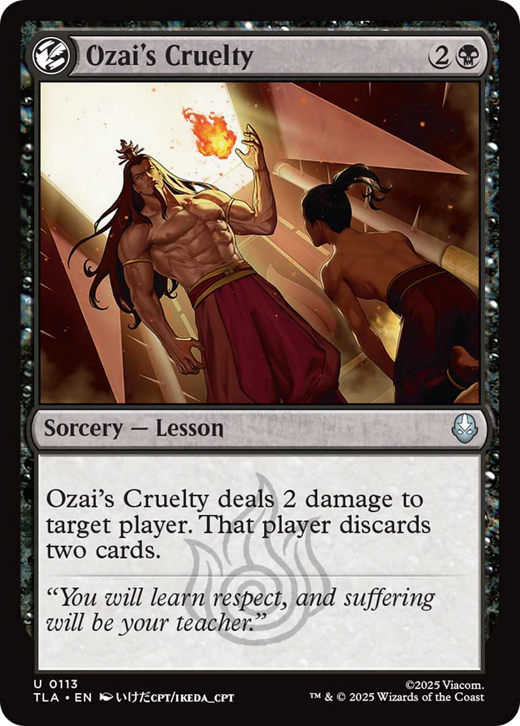 Ozai's Cruelty - Uncommon Sorcery — Lesson card from Avatar: The Last Airbender