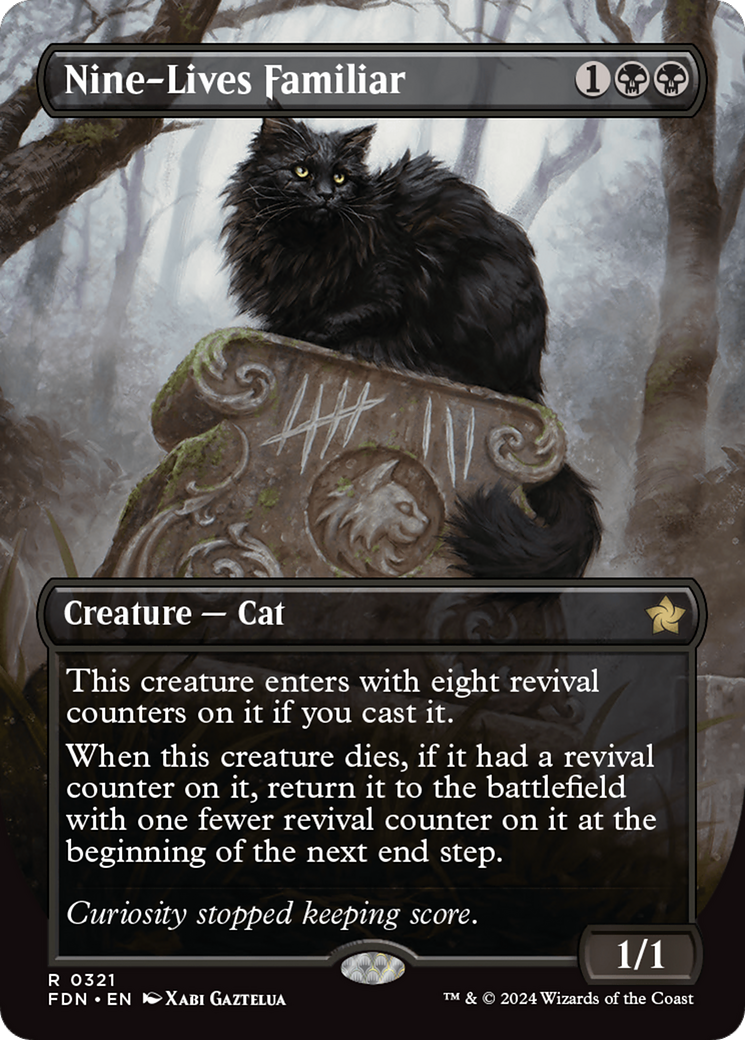 Nine-Lives Familiar - Rare Creature — Cat card from Foundations
