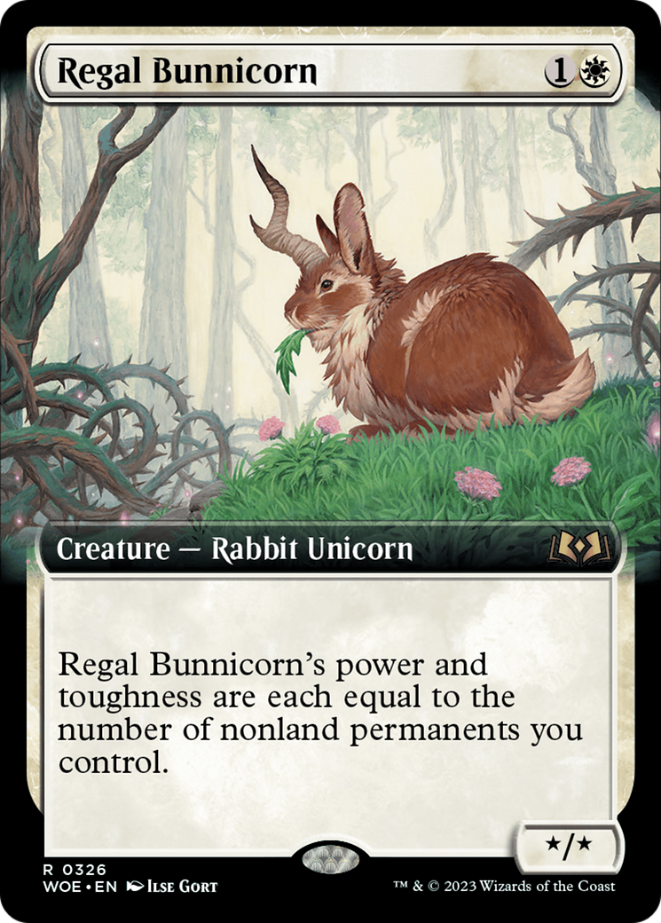 Regal Bunnicorn - Rare Creature — Rabbit Unicorn card from Wilds of Eldraine