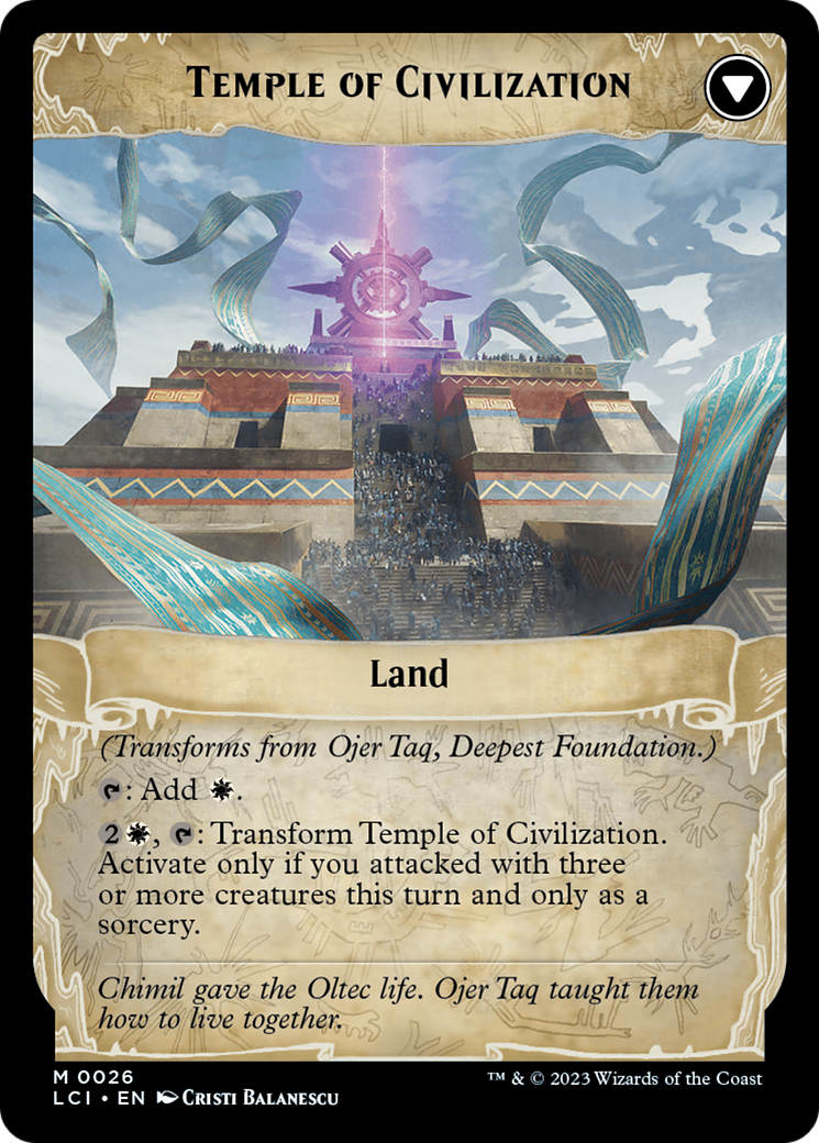 Back face of Ojer Taq, Deepest Foundation // Temple of Civilization - Legendary Creature — God card