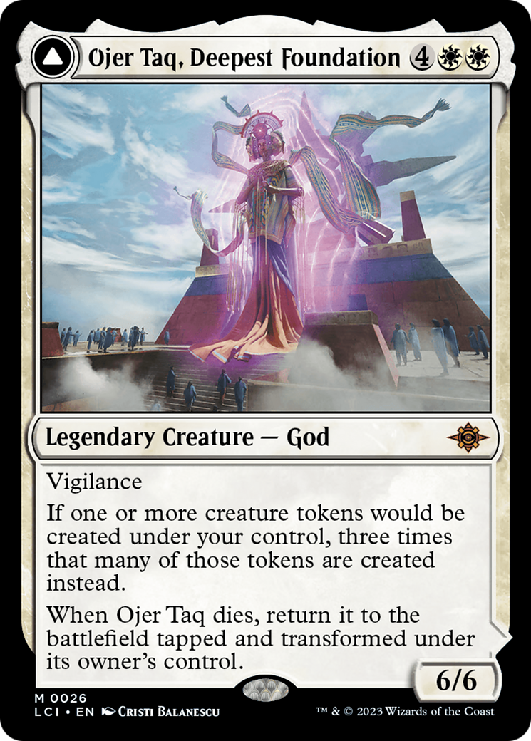 Ojer Taq, Deepest Foundation // Temple of Civilization - Mythic Legendary Creature — God card from The Lost Caverns of Ixalan