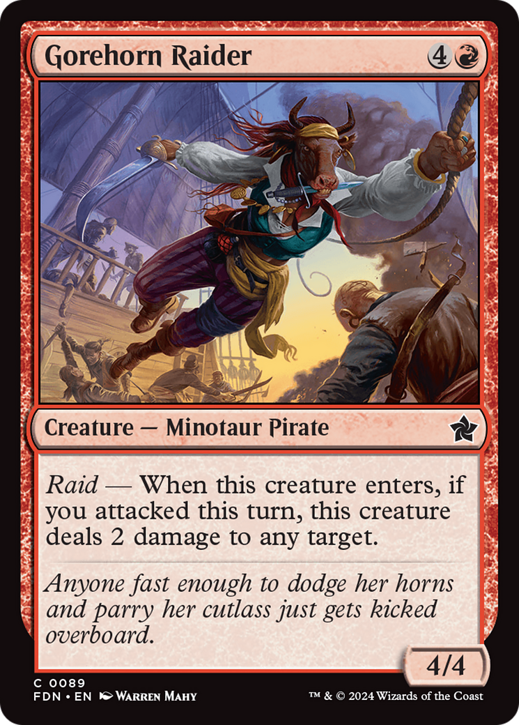 Gorehorn Raider - Common Creature — Minotaur Pirate card from Foundations