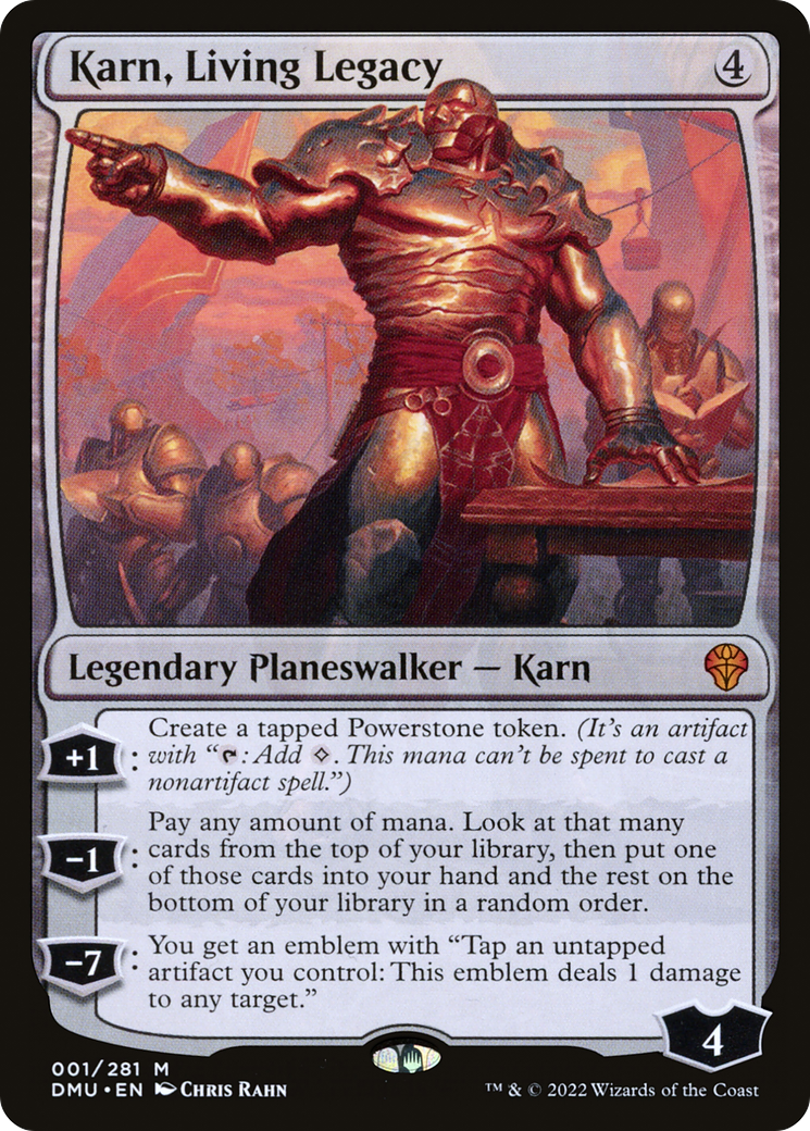 Karn, Living Legacy - Mythic Legendary Planeswalker — Karn card from Dominaria United
