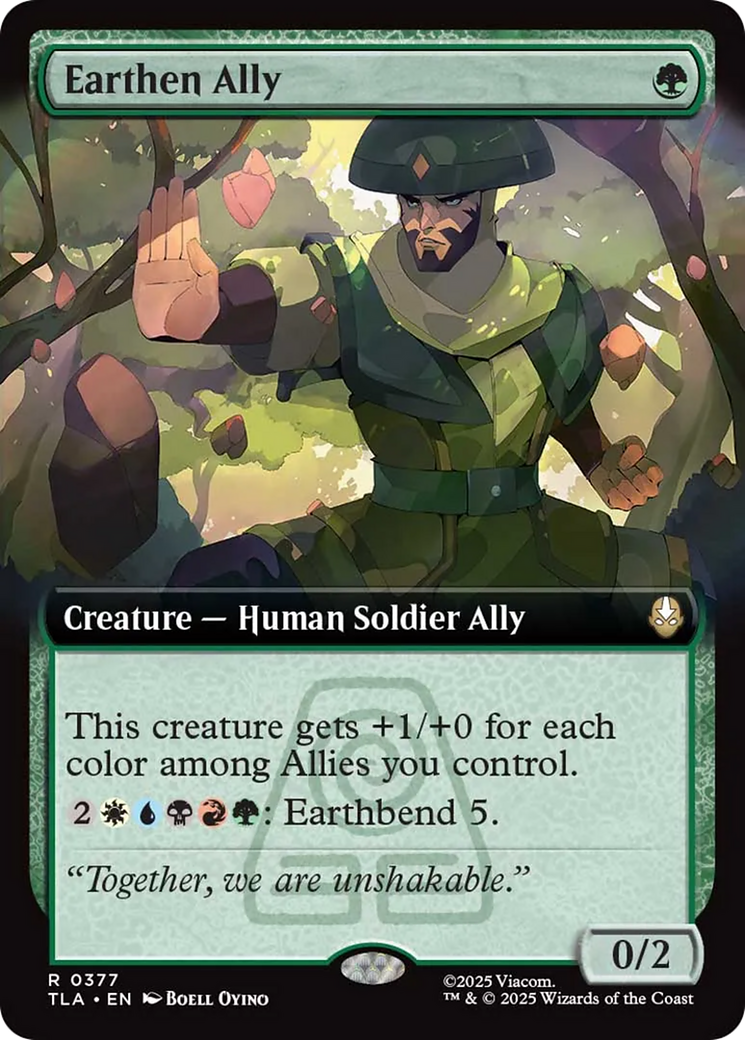 Earthen Ally - Rare Creature — Human Soldier Ally card from Avatar: The Last Airbender