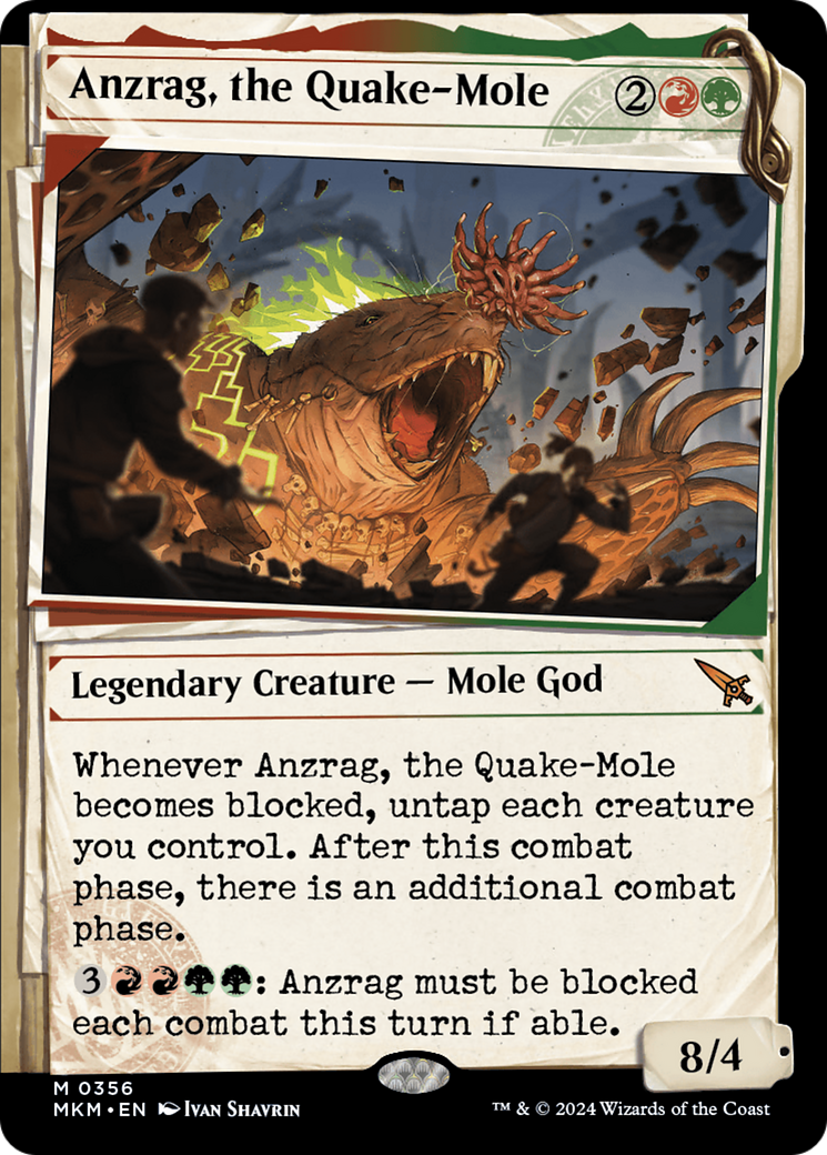 Anzrag, the Quake-Mole - Mythic Legendary Creature — Mole God card from Murders at Karlov Manor