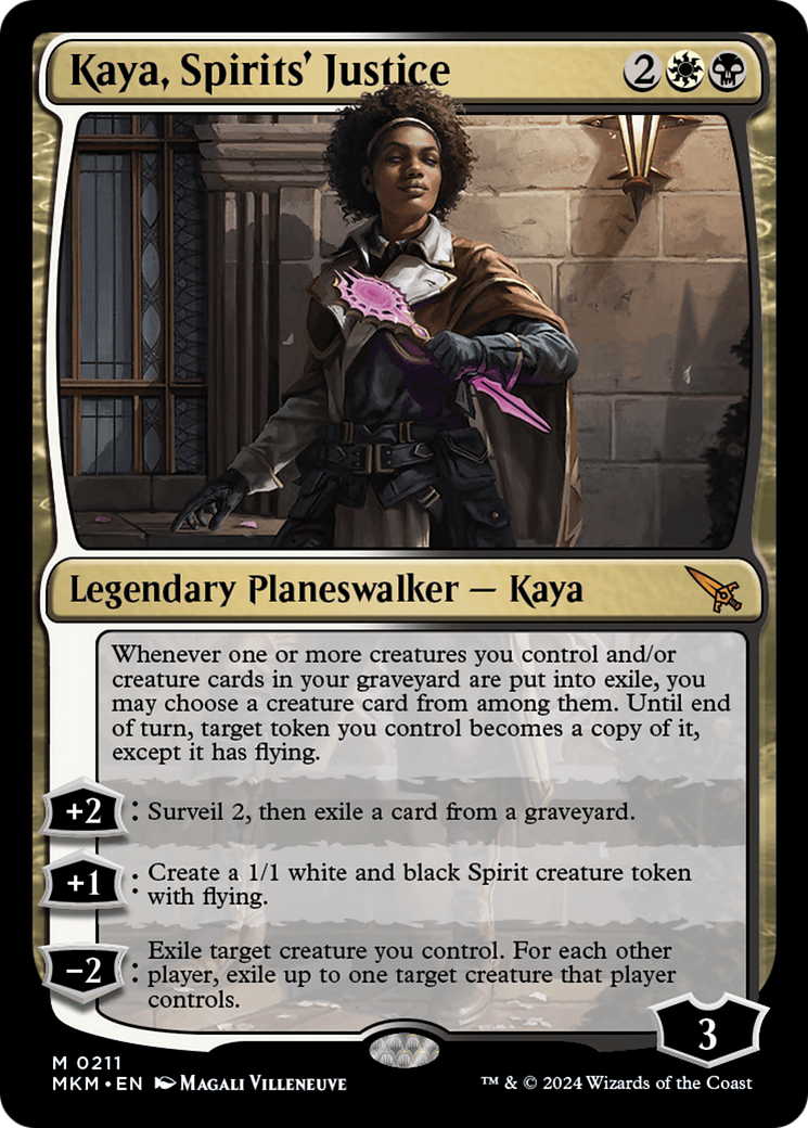 Kaya, Spirits' Justice - Mythic Legendary Planeswalker — Kaya card from Murders at Karlov Manor