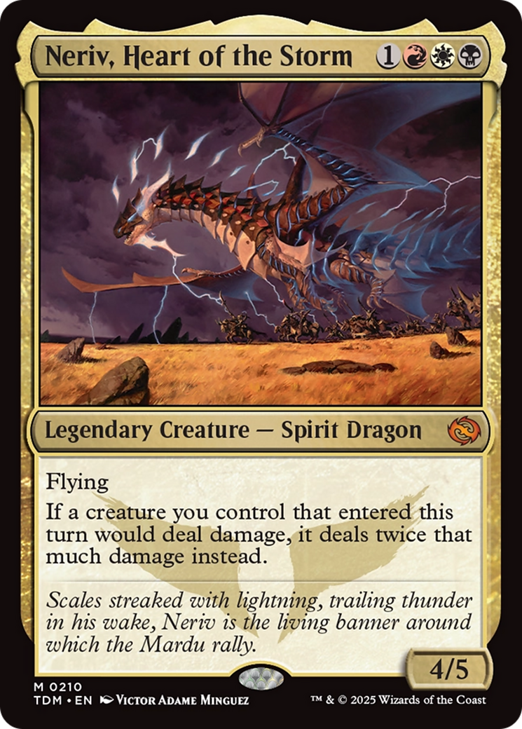 Neriv, Heart of the Storm - Mythic Legendary Creature — Spirit Dragon card from Tarkir: Dragonstorm