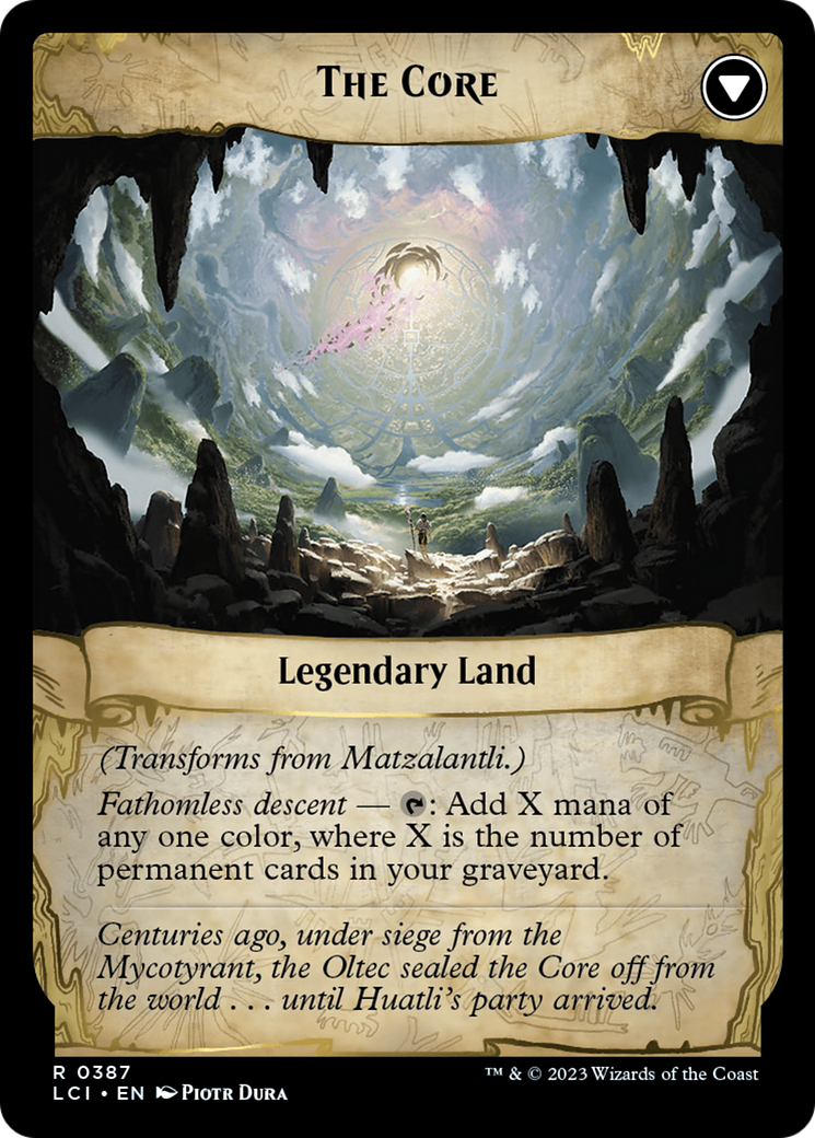 Back face of Matzalantli, the Great Door // The Core - Legendary Land card
