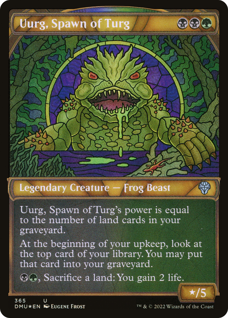 Uurg, Spawn of Turg - Uncommon Legendary Creature — Frog Beast card from Dominaria United