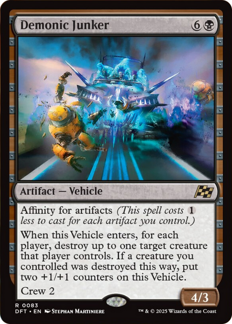 Demonic Junker - Rare Artifact — Vehicle card from Aetherdrift