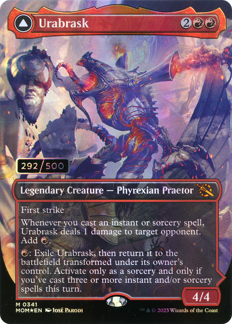 Urabrask // The Great Work - Mythic Enchantment — Saga card from March of the Machine