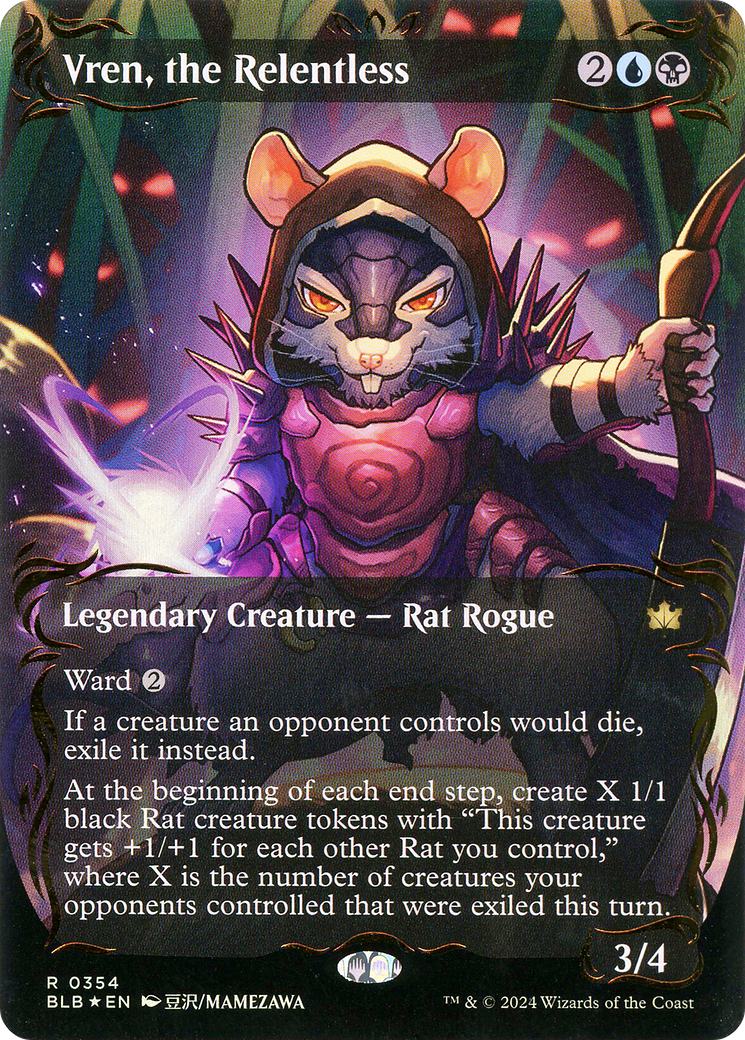 Vren, the Relentless - Rare Legendary Creature — Rat Rogue card from Bloomburrow