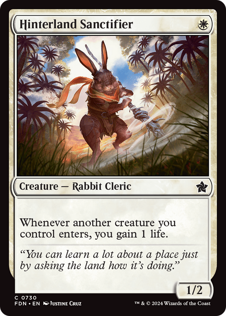 Hinterland Sanctifier - Common Creature — Rabbit Cleric card from Foundations