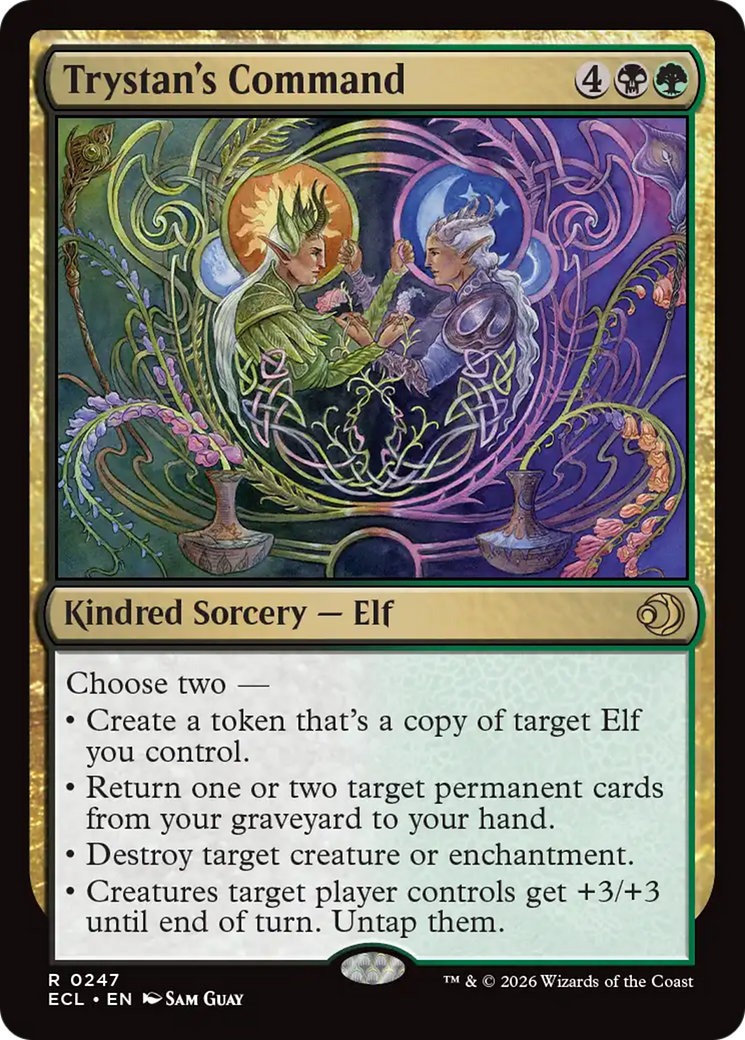 Trystan's Command - Rare Kindred Sorcery — Elf card from Lorwyn Eclipsed