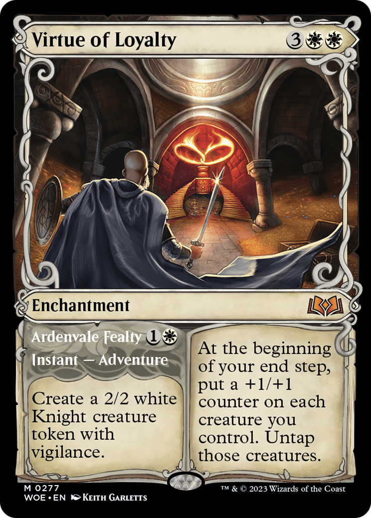 Virtue of Loyalty // Ardenvale Fealty - Mythic Enchantment card from Wilds of Eldraine