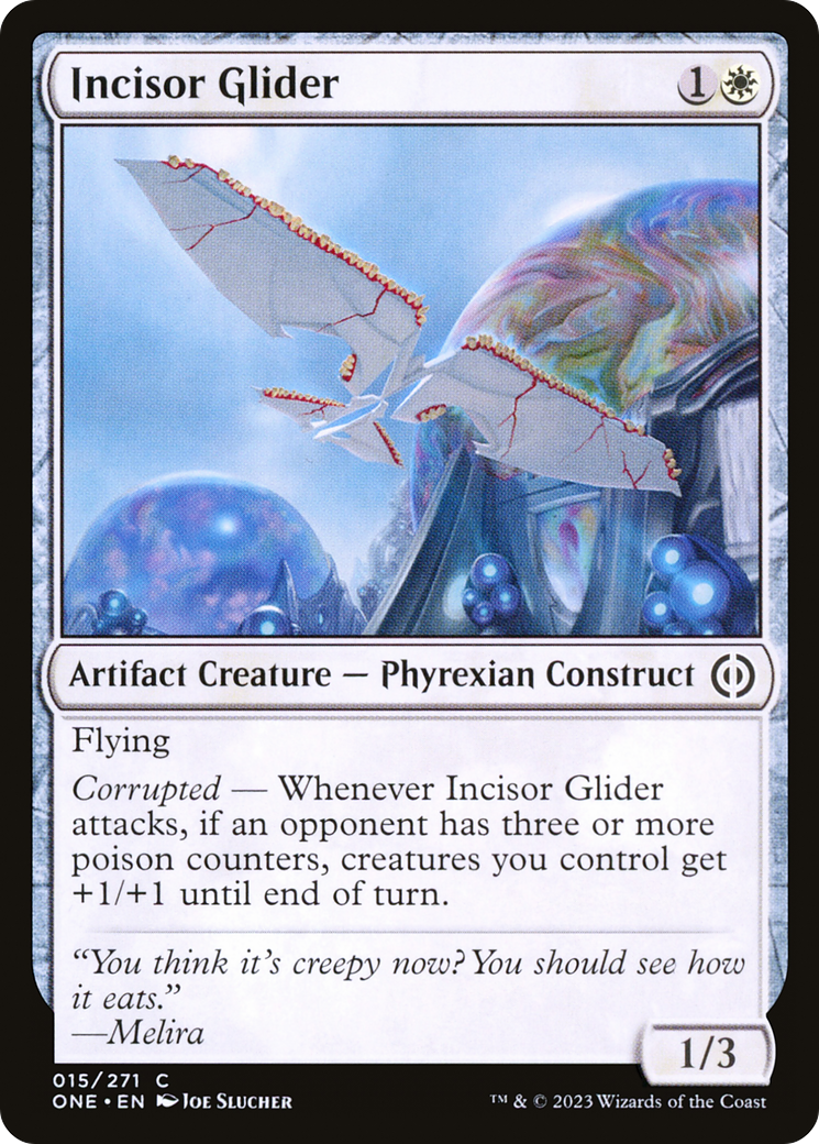 Incisor Glider - Common Artifact Creature — Phyrexian Construct card from Phyrexia: All Will Be One