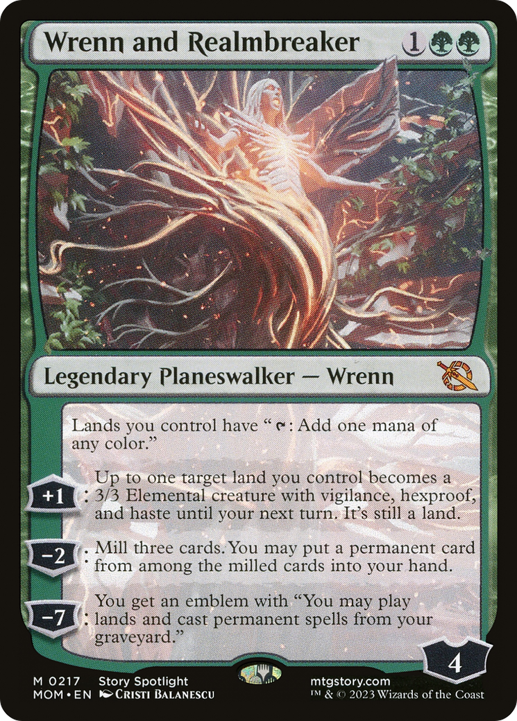 Wrenn and Realmbreaker - Mythic Legendary Planeswalker — Wrenn card from March of the Machine